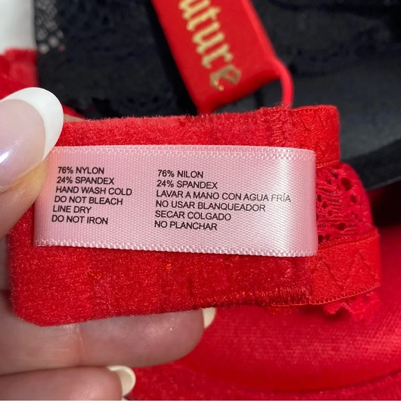 Juicy Couture Red & Black Sexy Push-up Bra Set New size 36B - Picture 6 of 6